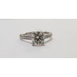 PLATINUM & DIAMOND SOLIATIRE RING WITH 1.25 CARAT OF DIAMONDS - COLOUR I/J, CLARITY SI/1