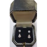 PAIR OF STUNNING 18 CARAT WHITE GOLD EARRINGS WITH CIRCA 1.55 CARAT OF DIAMONDS