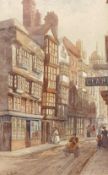 E. PARKMAN - WATERCOLOUR - OLD MARKET STREET 10'X6.5'