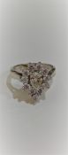 14 CARAT WHITE GOLD DIAMOND CLUSTER RING WITH 1.5 CARAT OF DIAMONDS