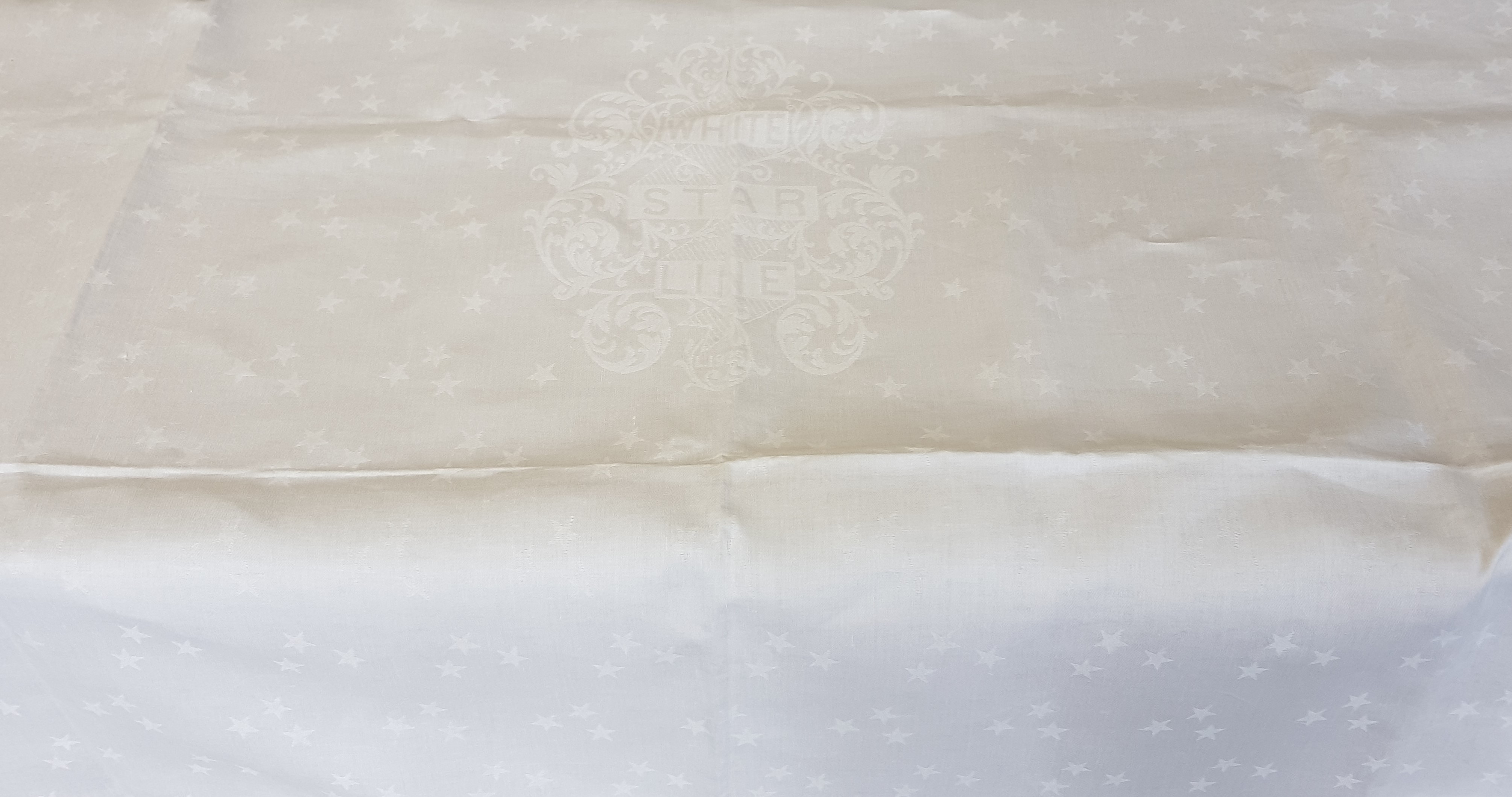 WHITE STAR LINE TABLE CLOTH (68''X 55'' APPROX)