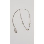 ART DECO 9 CARAT WHITE GOLD AND OPEL NECKLACE