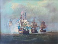 ANTIQUE OIL ON CANVAS - MARITIME SCENE - UNSIGNED 18''X14''