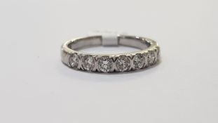 PLATINUM & DIAMOND ETERNITY RING WITH .93 CARAT OF DIAMONDS - COLOUR F/G, CLARITY SI/1