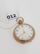 9 CARAT GOLD VERTEX POCKET WATCH BIRMINGHAM 1932/33