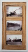 3 FRAMED TITANIC POSTCARDS