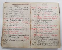 REALLY INTERESTING HANDWRITTEN NOTEBOOK BELONGING TO A HARLAND & WOLFF EMPLOYEE