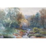 A BOURGEOIS - WATERCOLOUR - RIVER SCENE 18.5'X11.5'