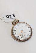 ANTIQUE SOLID SILVER OMEGA POCKET WATCH