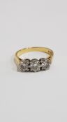 18 CARAT GOLD 3 STONE DIAMOND RING