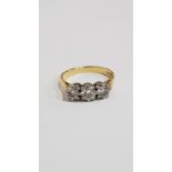 18 CARAT GOLD 3 STONE DIAMOND RING