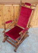 ANTIQUE ROCKING CHAIR ON CASTERS