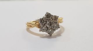 18 CARAT GOLD 1 CARAT DIAMOND CLUSTER RING - COLOUR I/J, CLARITY SI/2