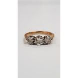 18 CARAT GOLD 3 STONE DIAMOND RING