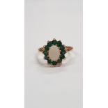 9 CARAT GOLD OPAL CLUSTER RING