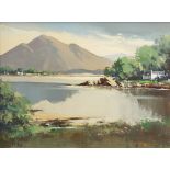 GEORGE K GILLESPIE - OIL ON CANVAS - MAYO MOUNTAINS , NEAR MUNLANNY , CO MAYO 16''X12''