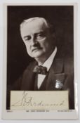 POSTCARD -JOHN REDMOND MP SIGNED