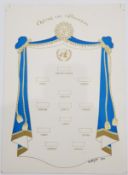 UNITED NATIONS MEDAL RIBBON TYPE SHEET