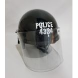 ROYAL ULSTER CONSTABULARY ISSUE RIOT HELMET COMPLETE WITH VISOR