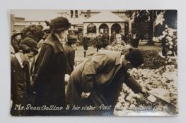POSTCARD - MR SEAN COLLINS , HIS SISTER VISITS HER BROTHERS GRAVE