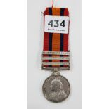 QUEEN SOUTH AFRICA MEDAL 3 BAR - JOHANNESBURG, ORANGE FREE STATE, CAPE COLONY 5714 PTE W.FOSTER N.
