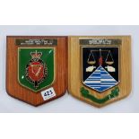 PAIR OF ROYAL ULSTER CONSTABULARY PERSONALISED PLAQUES DATED 1991