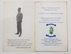 ORIGINAL PROGRAMME TO A DERRY VOLUNTEERS COMMEMORATIVE EVENING WITH GUESTS