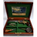 1850 CASED .32 RF AMERICAN REVOLVER BY THE FAMOUS GUN MAKER ELI WHITNEY, CONNETICUT , USA. THE