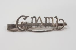 WHITE METAL CUMANN NA MBAN BROOCH WITH ATH CLAITH INSCRIBED TO REAR