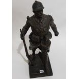 LARGE EMILE CARLIER (1849-1927) WORLD WAR 1 VERDUN FRENCH SPELTER SOLDIER 24 INCH HIGH EXCLUDING
