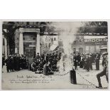 POSTCARD - IRISH REBELLION MAY 1916 SOLDIER BIVOUACKING OPPOSITE LIBERTY HALL, THE REBEL