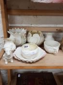 SHELF LOT OF BELLEEK TO INCLUDE FIRST AND SECOND PERIOD
