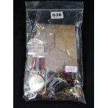 BAG OF MILITARY BADGES AND WW2 MEDAL