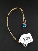 14 CARAT GOLD AND TOPAZ NECKLACE