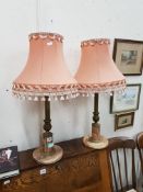 PAIR OF MARBLE LAMPS