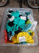 BOX LOT OF GARDENING GLOVES AND ACCESSORIES