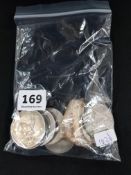 BAG OF CROWNS AND OTHER COINS