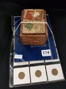 QTY OF BRASS 3 D COINS & 2 COIN SETS