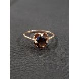 9 CARAT GOLD SMOKEY QUARTZ RING