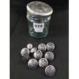 JAR OF RUC BUTTONS