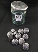 JAR OF RUC BUTTONS