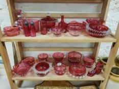 LARGE QUANTITY OF ANTIQUE RUBY GLASS