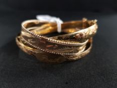 3 ROLLED GOLD BANGLES