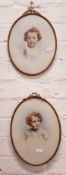 PAIR OF VINTAGE OVAL PHOTOS