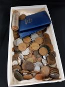 BOX OF MIXED COINS TO INCLUDE SILVER