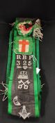 ROYAL BLACK PERCEPTORY SASH WITH BADGES AND MASONIC BADGES