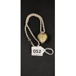 SILVER MOUNTED HEART PENDANT ON SILVER CHAIN