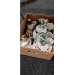 BOX LOT OF CHINA AND PART TEA SETS