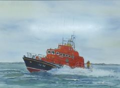 FRAMED WATERCOLOUR 'DONAGHADEE LIFEBOAT' BY ARTHUR YOUNG