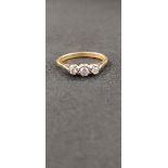 18 CARAT GOLD 3 STONE DIAMOND RING